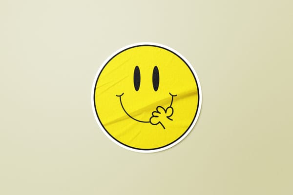 Modern Glued Sticker Mockup
