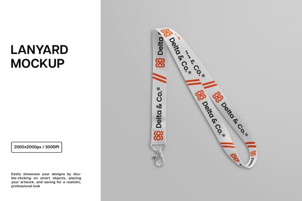 Exclusive Square Lanyard Mockup