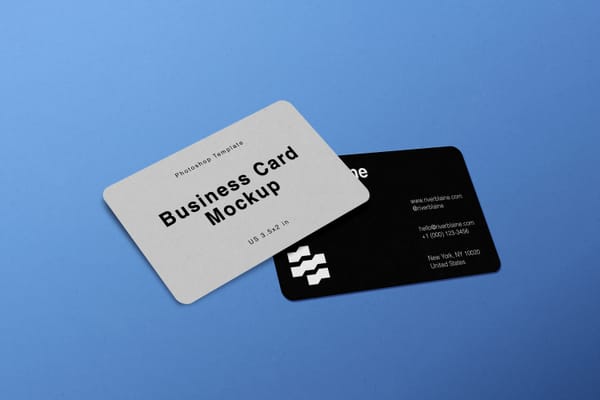 Simple Stacked Business Card Mockup