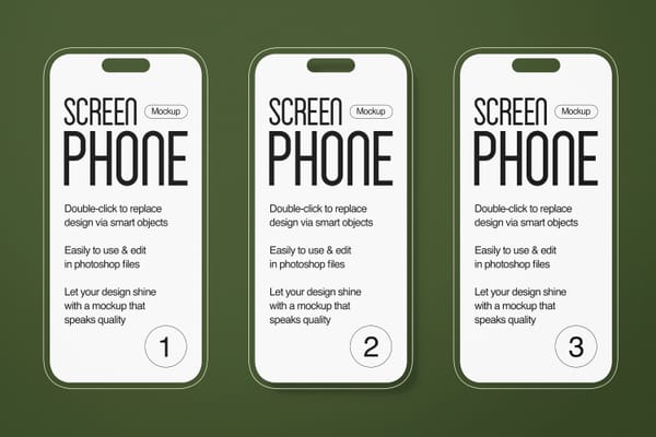 Screen Phone 16 With Outline Mockup