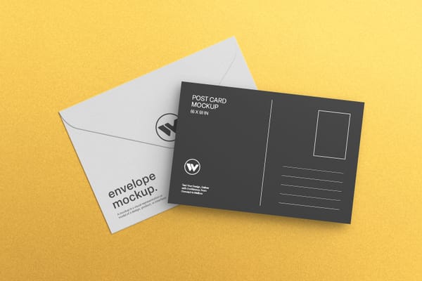 Envelope and Postcard Set Mockup