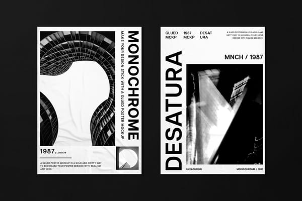 Two Glued Poster Mockup