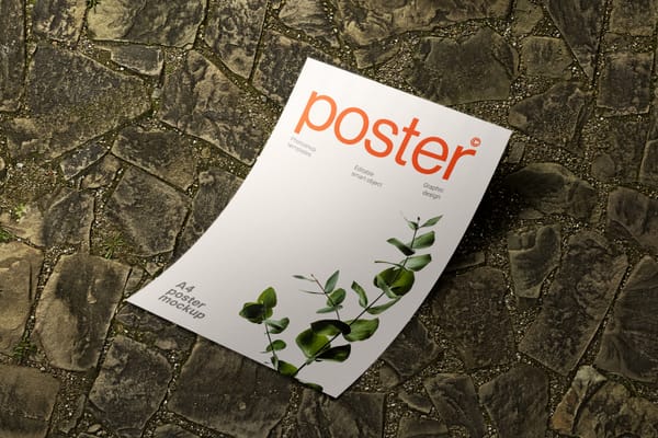 Poster Mockup on Cement
