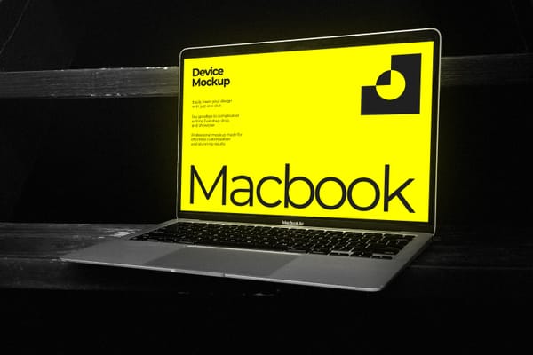 Macbook Air Mockup on Stairs