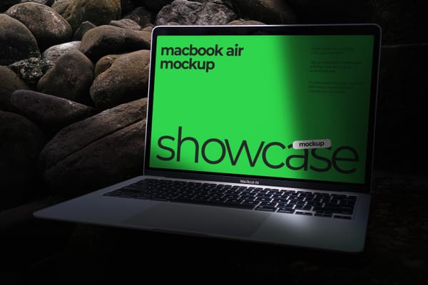 Macbook Air Mockup on Stone