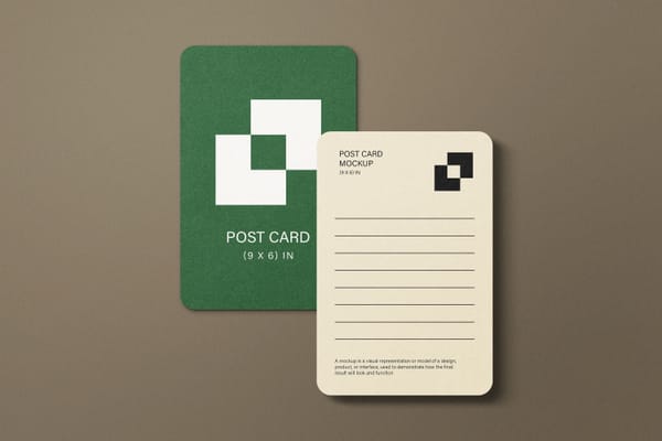 Minimal Vertical Postcard Mockup