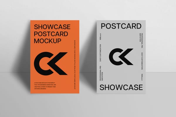 Two Standing Postcard Mockup