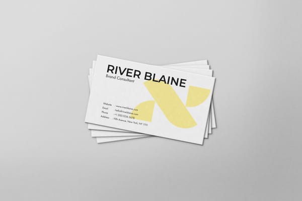 Simple Stacked Business Card Mockup