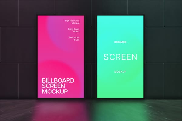 Dual Billboard Screen Mockup for Branding