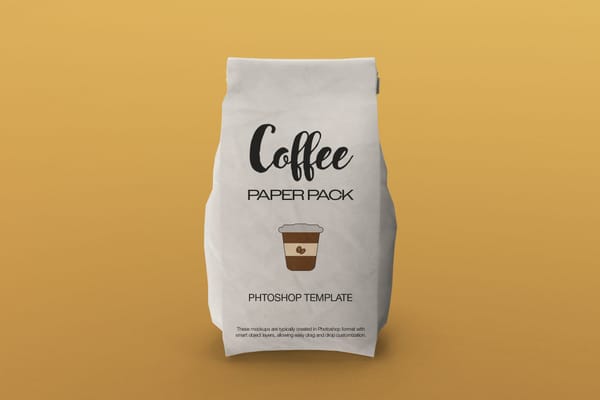 Minimal Coffee Paper Pack Mockup