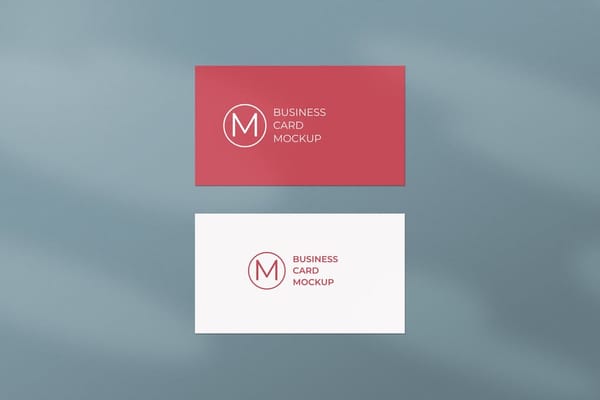 Minimalist Red Business Card Mockup