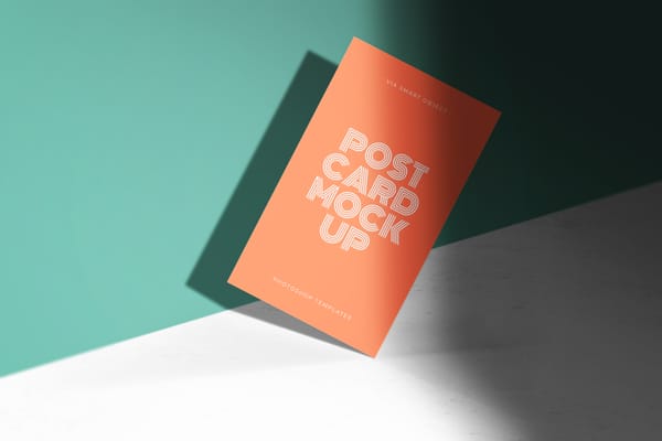 Orange Postcard Mockup