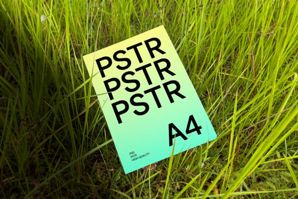 Poster Mockup On Grass