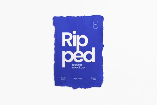 Blue Ripped Poster Mockup