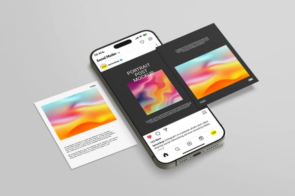 Mobile Instagram Post Showcase Mockup