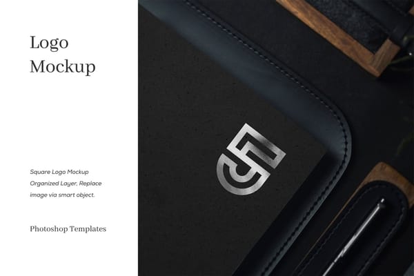Black Square Logo Mockup