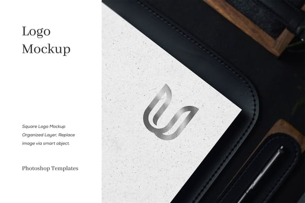 White Square Logo Mockup