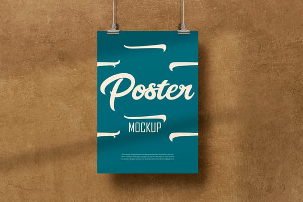 Tosca Poster Mockup Hanging On A Rope