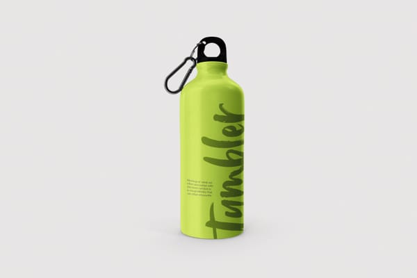Tumbler Bottle Mockup Single Lime Green