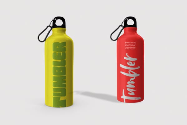 Tumbler Bottle Mockup Yellow and Red Duo