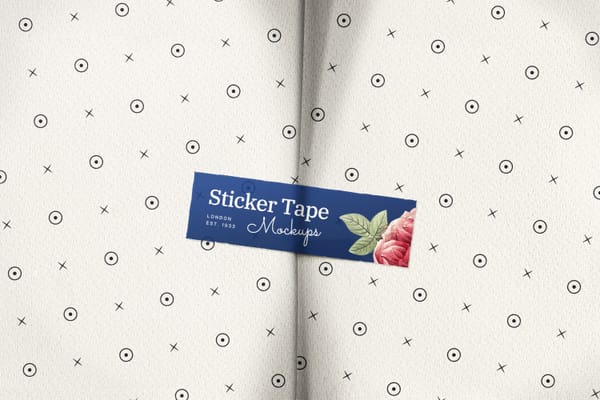 Wrap Packaging Paper Sticker Tape Mockup