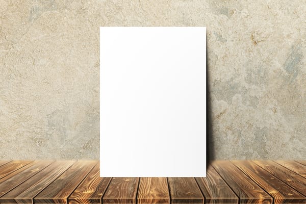 A4 Paper Mockup Lean on Wall Texture