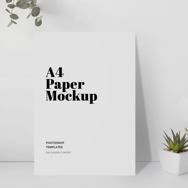 A4 White Paper Mockups