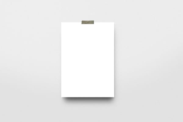 A4 Poster Mockup Flatlay with Tape