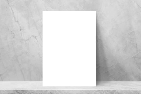 A4 Poster Mockup Gray Stone Wall