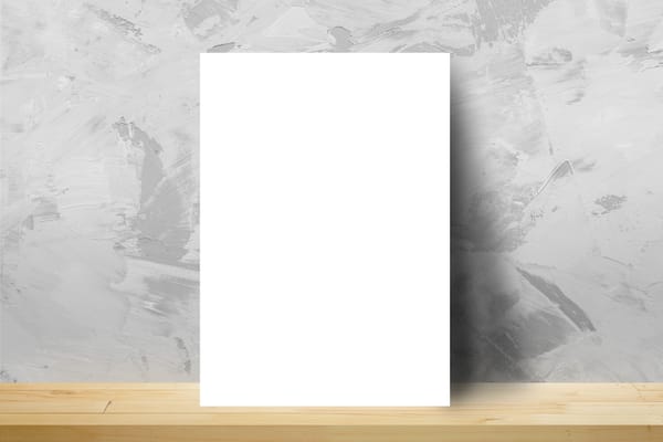 A4 Poster Mockup Lean on Cement Textured Wall