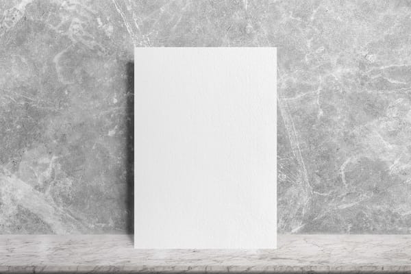 A4 Poster Mockup Lean on Cement Wall Background