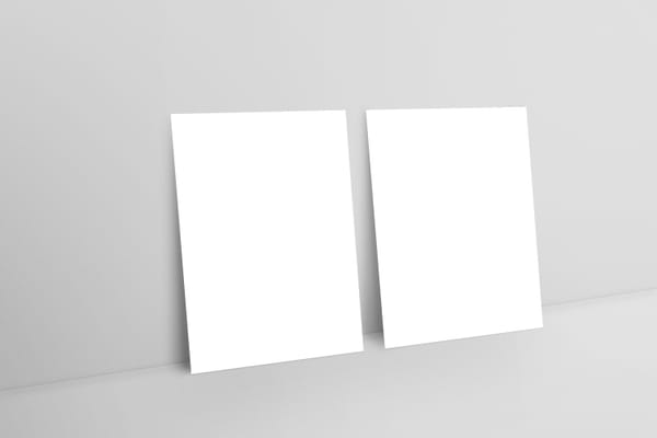 A4 Poster Mockup Leaning