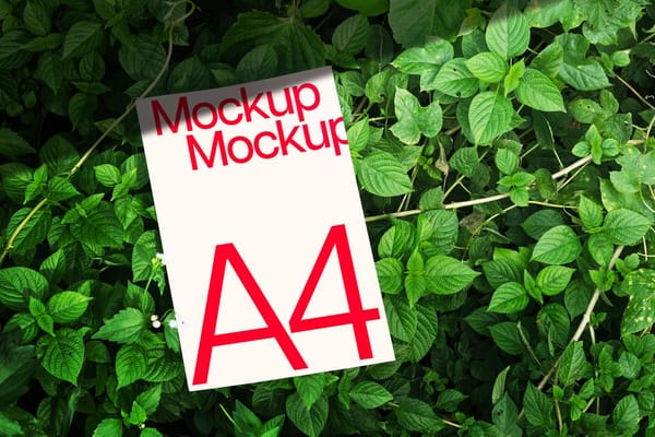 A4 Poster Mockup With Leaf