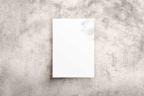 A4 Poster Mockup on Dirty Plaster Wall