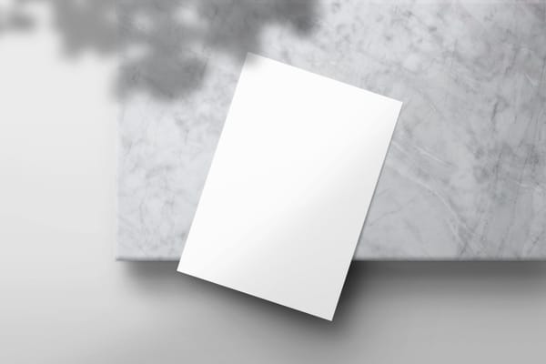 A4 Poster Mockup on Marble Podium