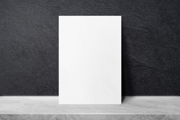 A4 Poster Mockup on Rough Stone Podium