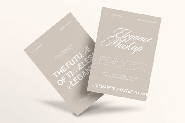 A4 Poster Mockup on Soft Color Background