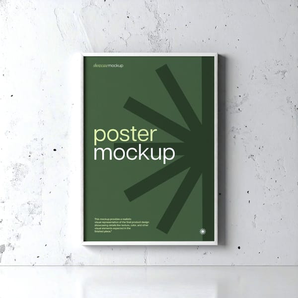 Aesthetic White Frame Poster Mockup