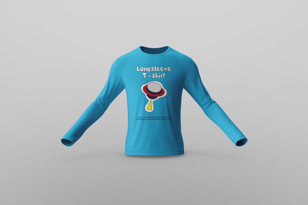 Aqua Long Sleeve Shirt Mockup