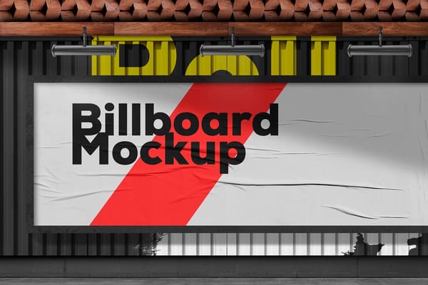 Glued Billboard Mockup
