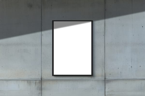 Black Frame Poster Mockup on Wall