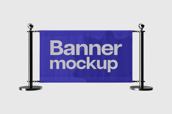 Blue Banner Mockup