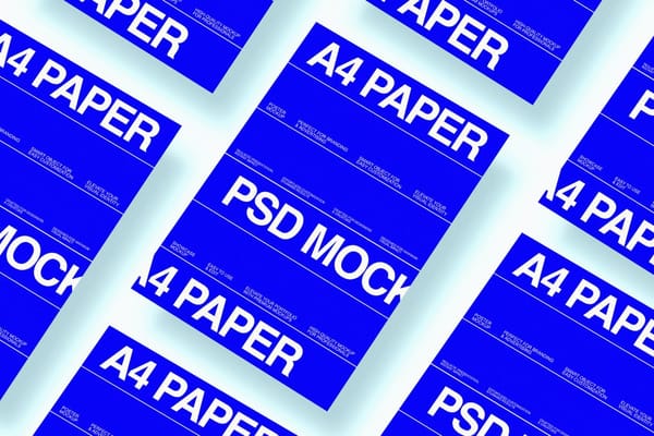 Blue Paper A4 Flyer Mockup