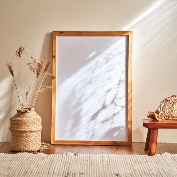Boho Minimal Interior Frame Poster Mockup