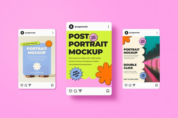 Bold Post Portrait Social Media Mockups