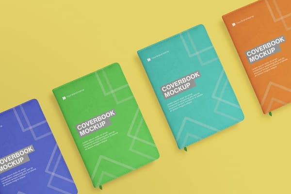 Book Cover Mockup on Yellow Background