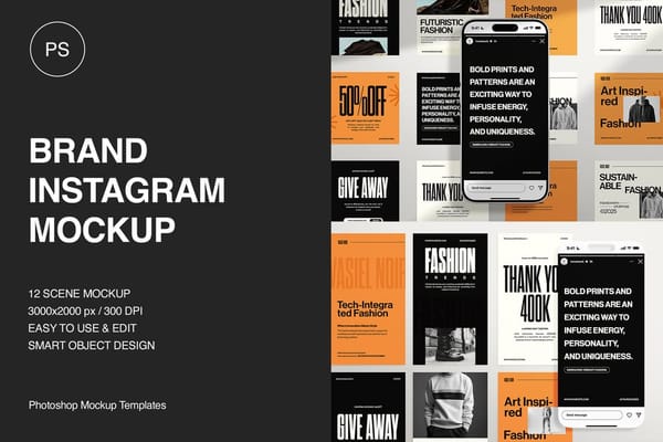 Brand Instagram Mockup With iPhone