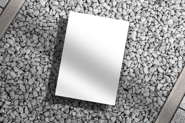 Branding A4 Poster Mockup on Stone Rocks