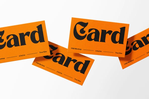 Floating Simple Business Card Mockup