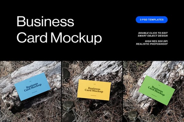 Realistic Photo Business Card Mockup